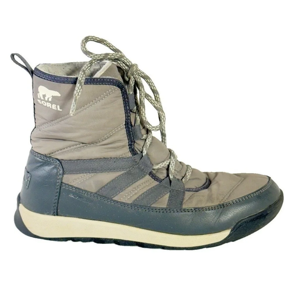 Sorel Women's Whitney II Short Lace, Gray Waterproof Winter Boots, Size 7.5M